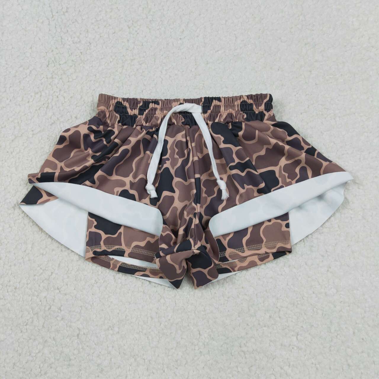 Toddle baby girls brown black camo yoga shorts