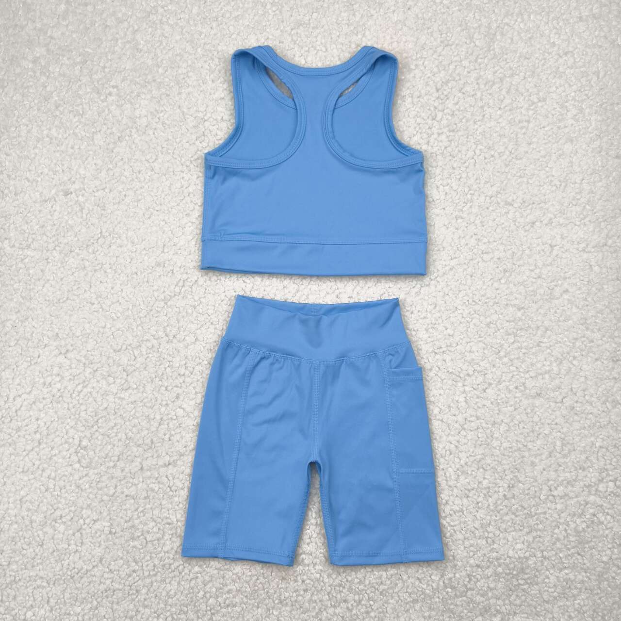 Toddle baby girl blue active wear athletic summer outfit