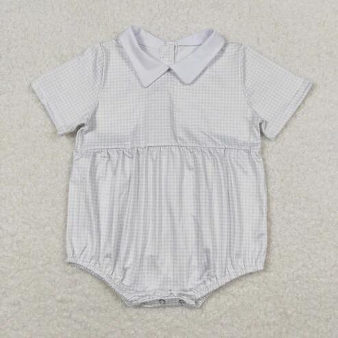 pink gingham short sleeve romper