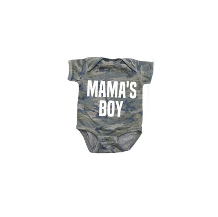 mamas boy short sleeve camo romper preorder