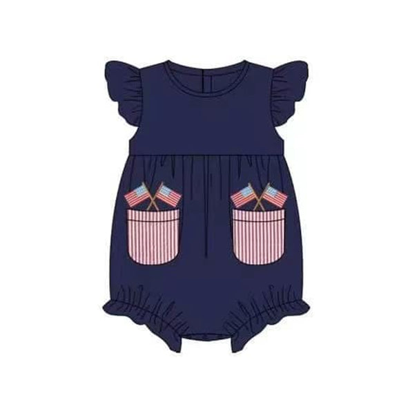 American flag july 4th romper preorder