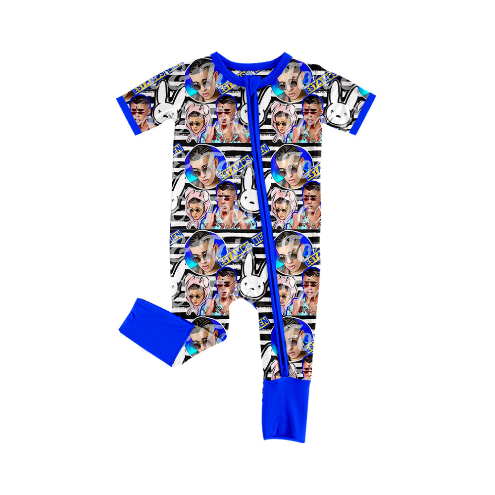 bad bunny short sleeve zip romper preorder