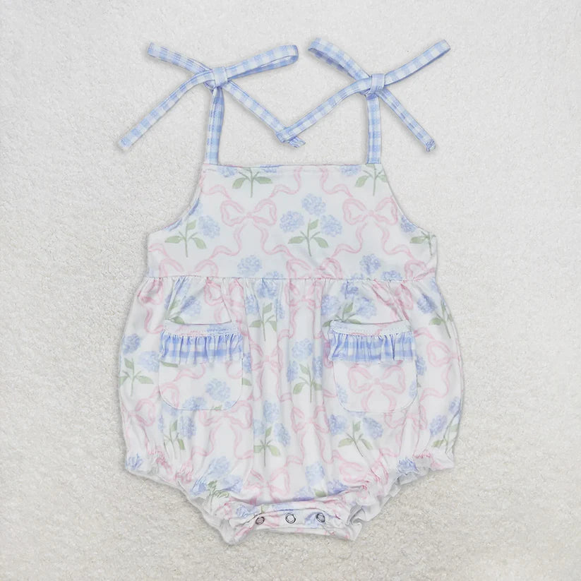 toddle baby girls blue floral summer outfit