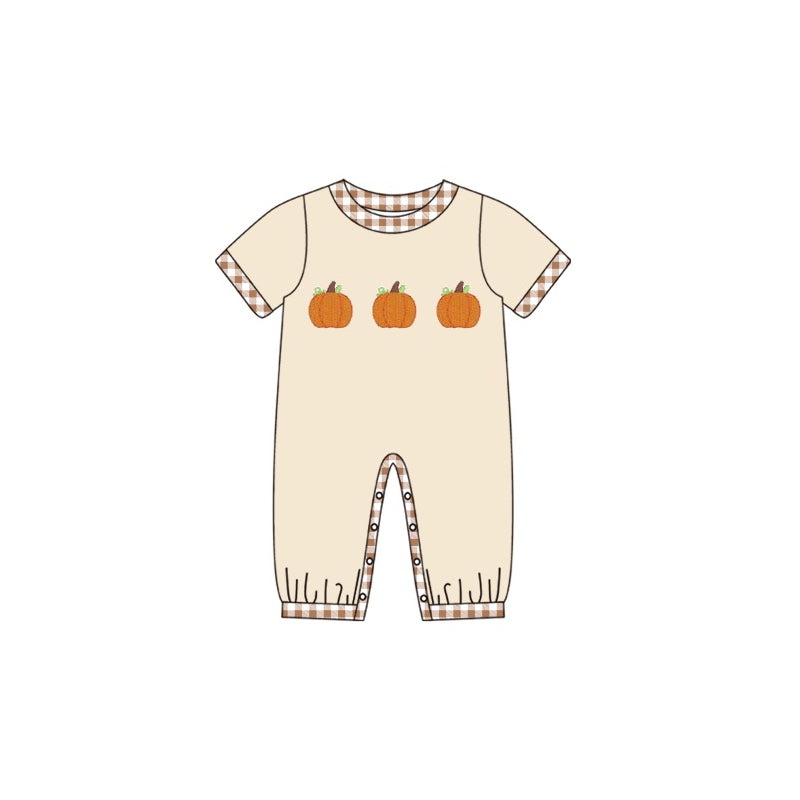 toddle baby boy short sleeve pumpkin romper preorder