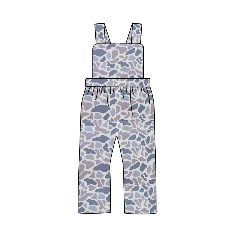 Wholesale kids clothes infant baby boy grey camo jumpsuit preorder