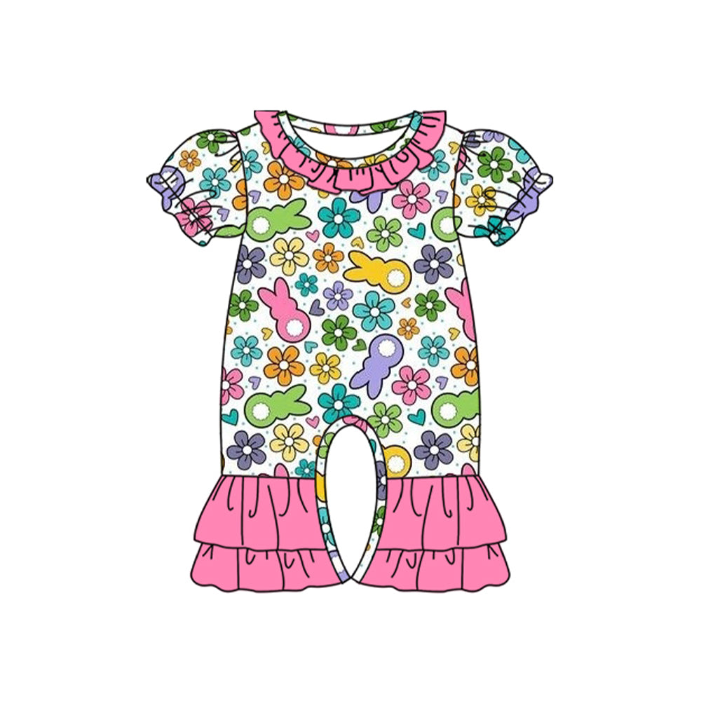 Toddle baby girls easter bunny floral romper preorder
