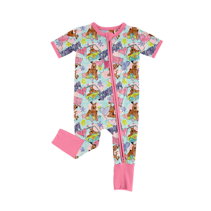 Valentines Day cartoon kids long sleeve zip romper preorder