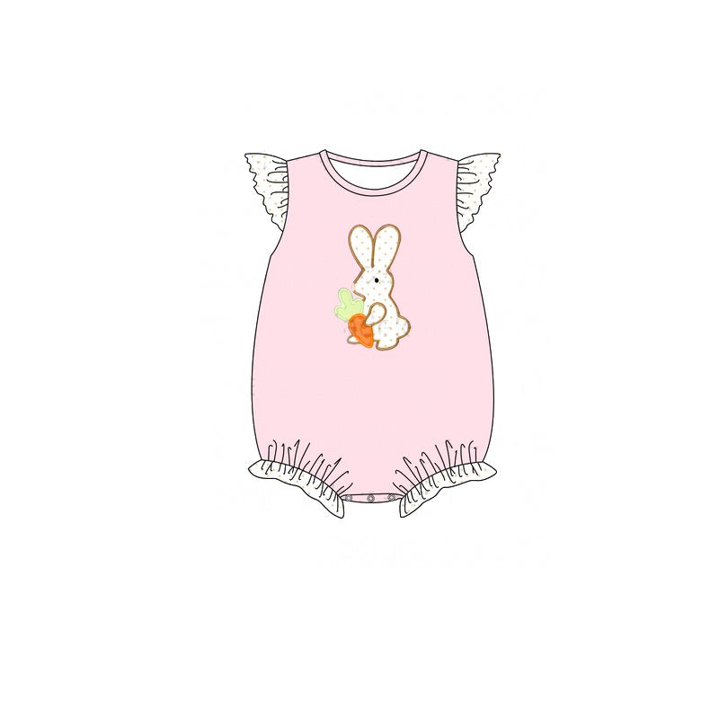 Toddle baby girl Easter bunny carrot romper preorder