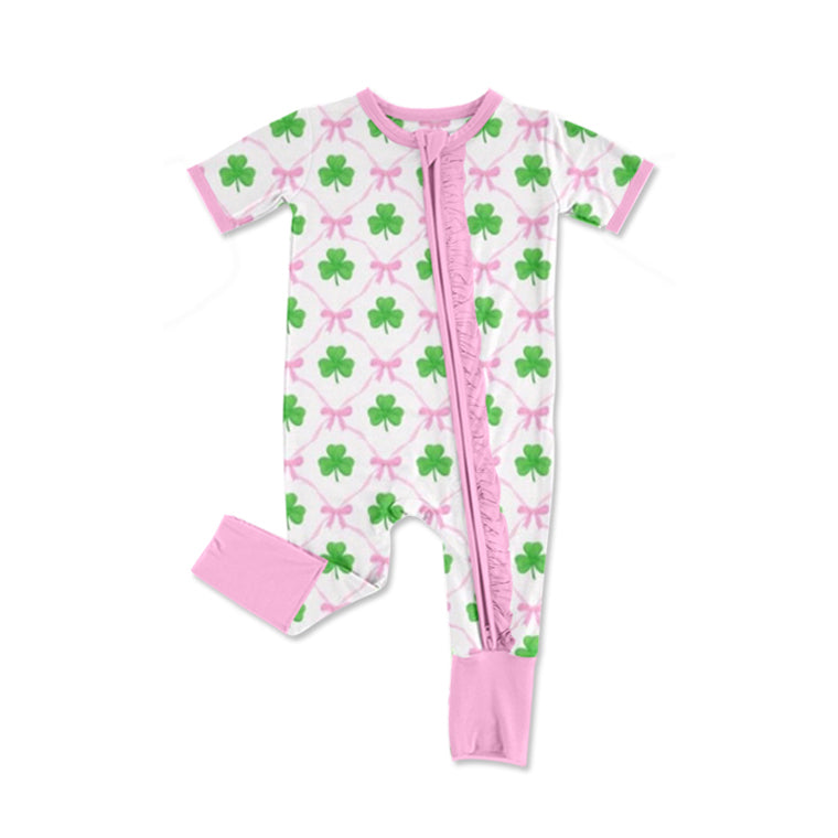 Toddle girl Saint Patrick's Day zip romper preorder
