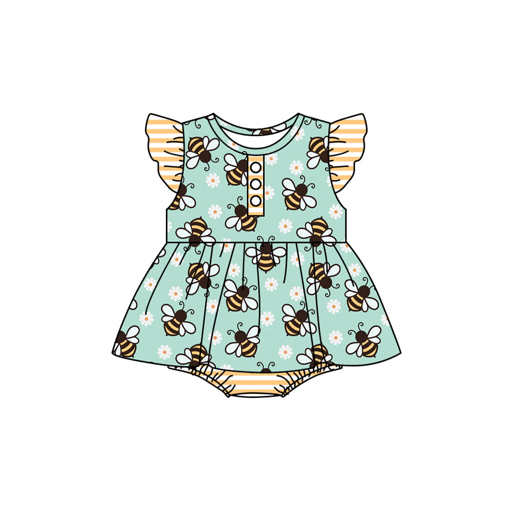 Toddle girls floral bee bubble romper preorder