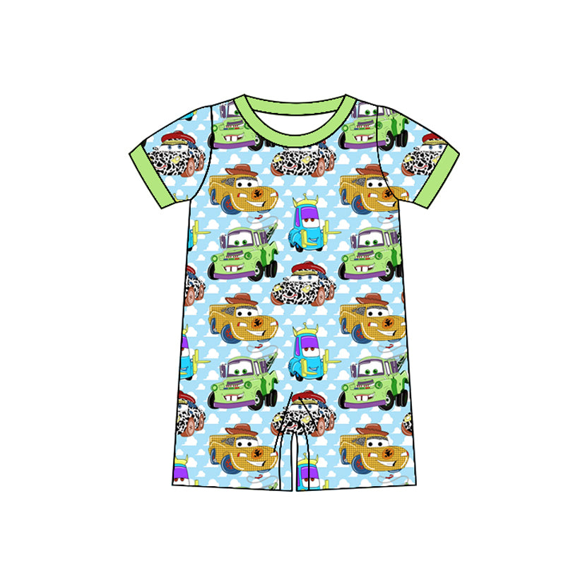 Toddle baby boy cartoon car short sleeve summer romper preorder