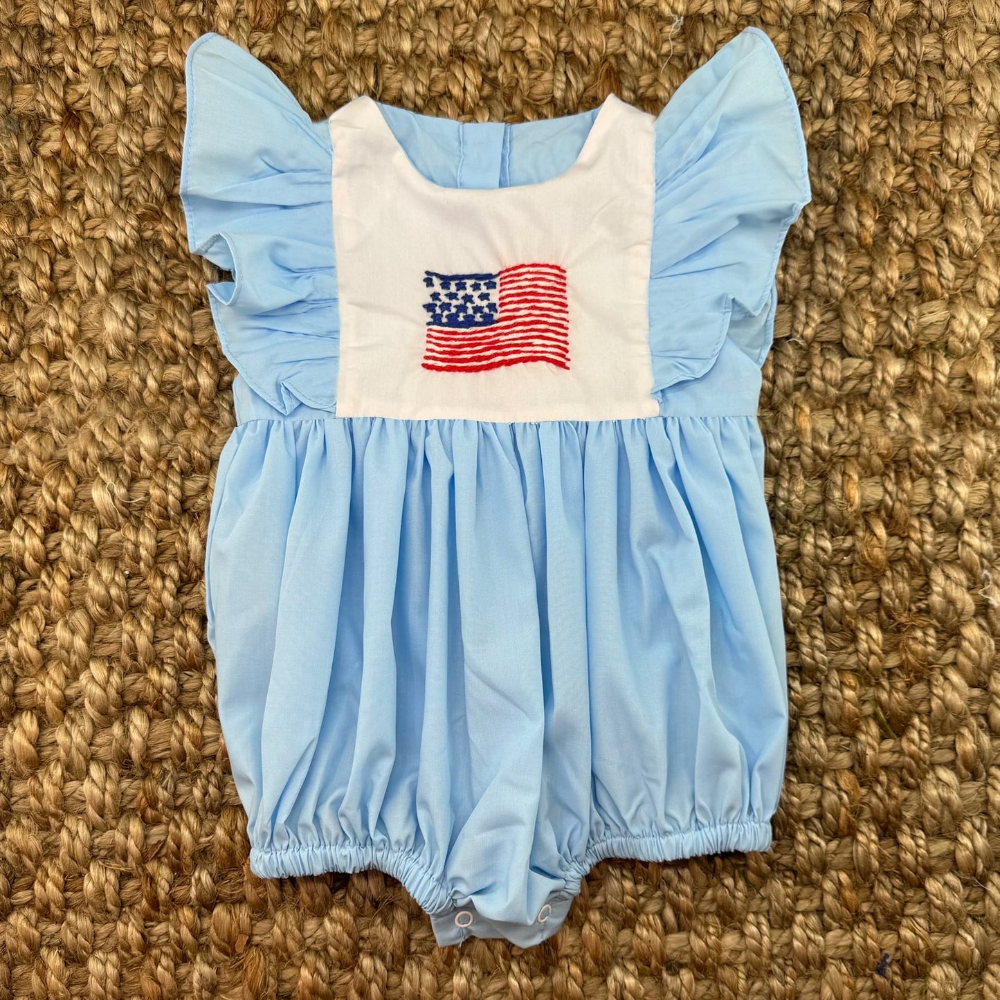 Toddle baby girls American flag July 4th romper preorder