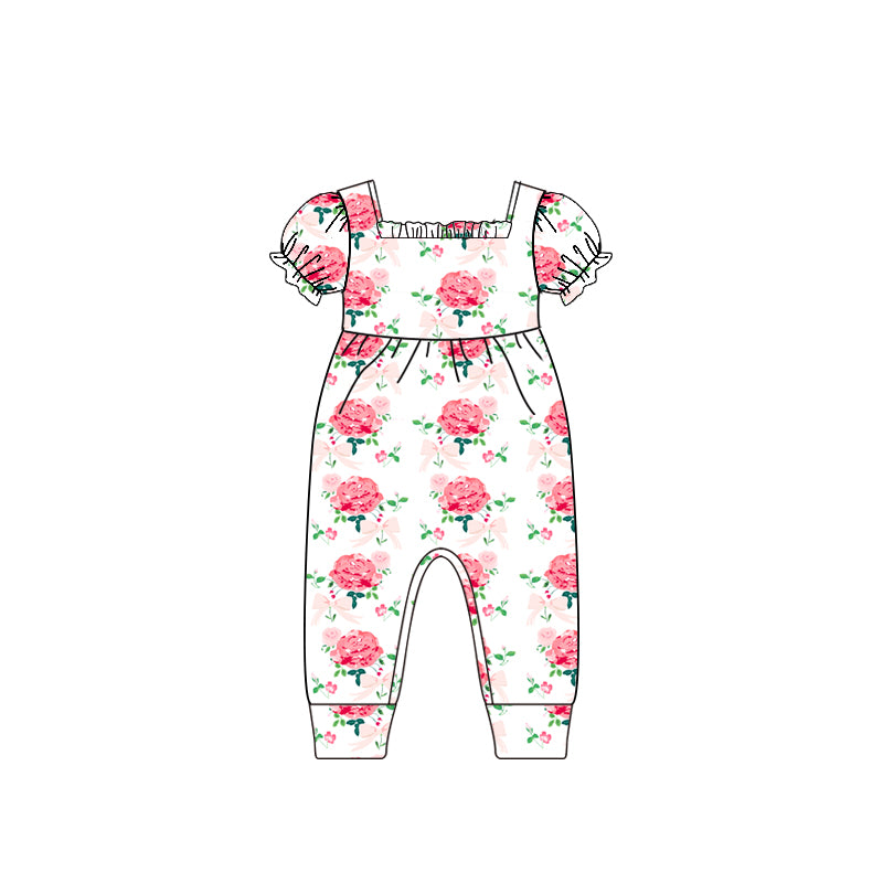 Baby girl floral print boutique romper preorder