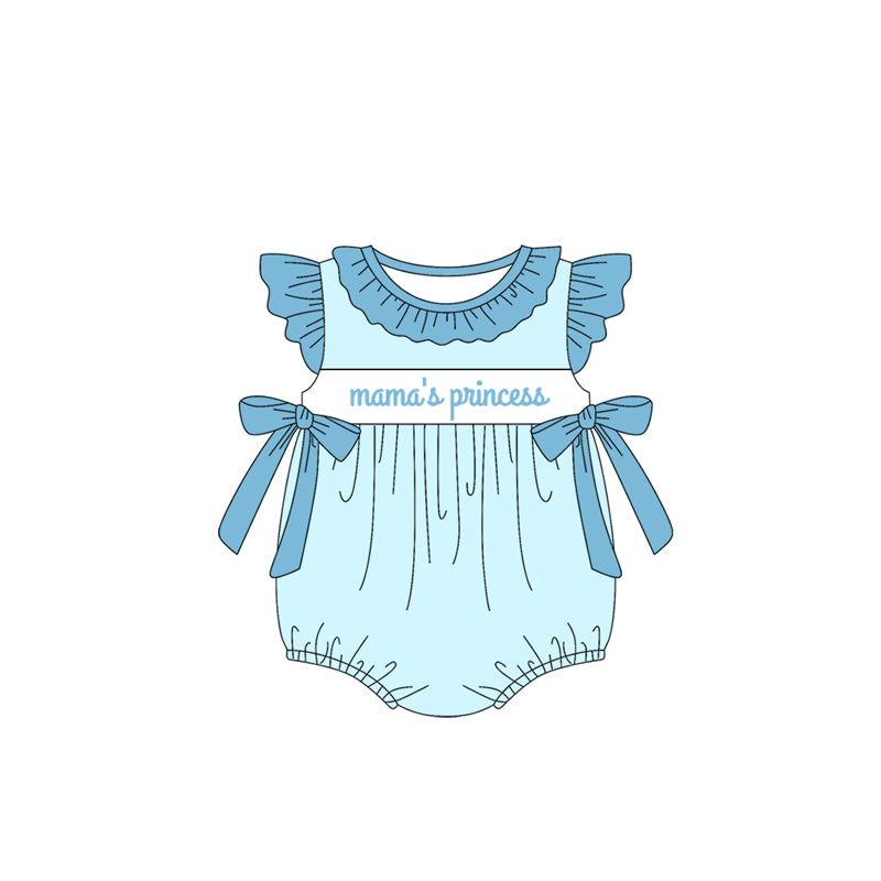 Mamas princess baby girls blue romper preorder