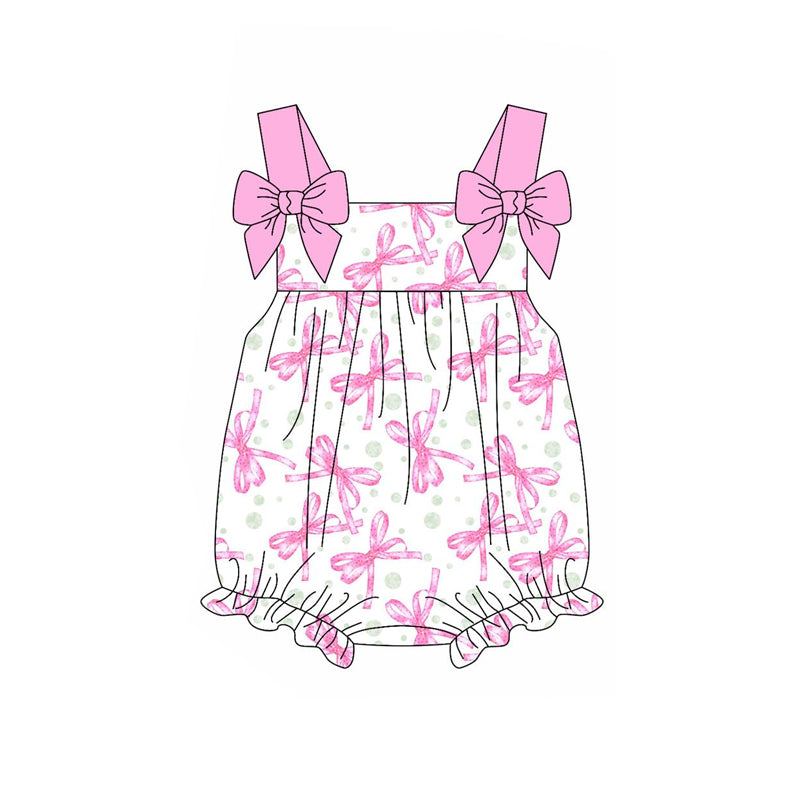 Toddle girls pink bow summer romper