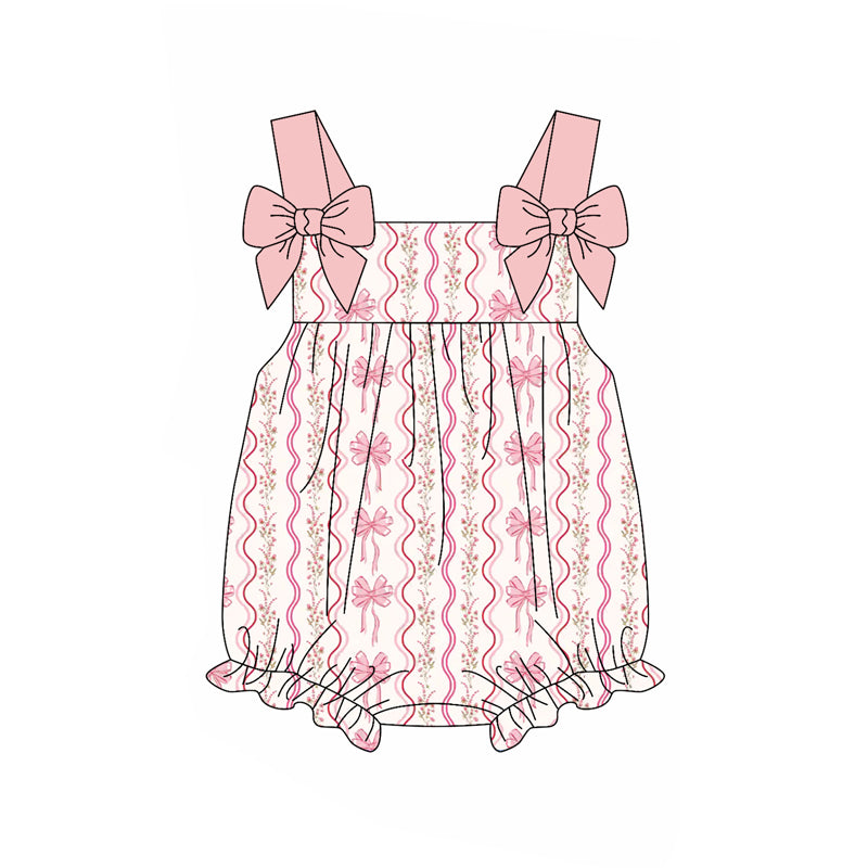 Baby Girl Bow Quilted Romper