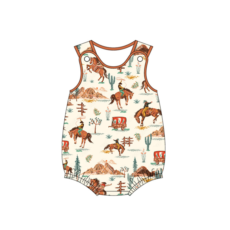 Western cowboy rodeo summer romper preorder