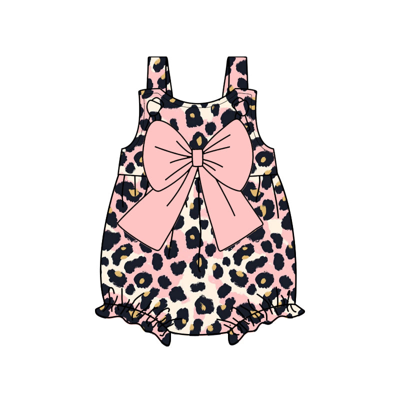 Toddle baby girls pink cheetah summer romper preorder
