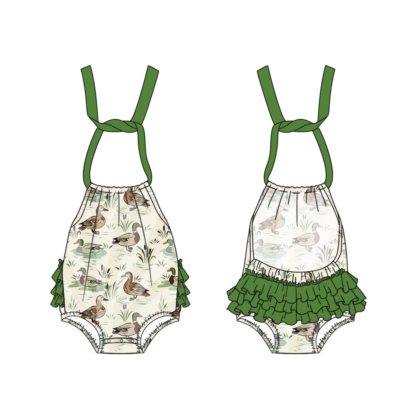 Toddle baby girl mallard duck romper preorder