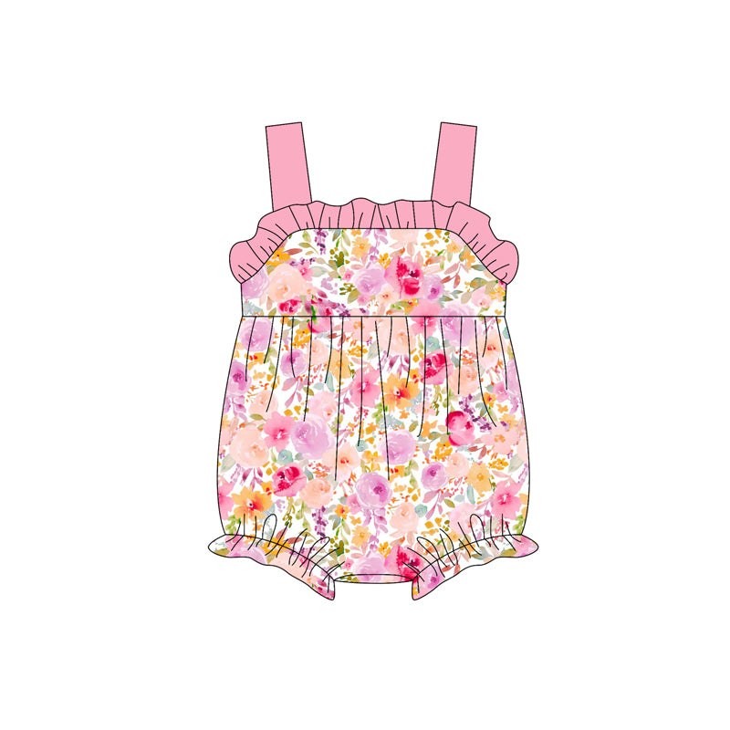 Toddle girls pink floral summer romper preorder