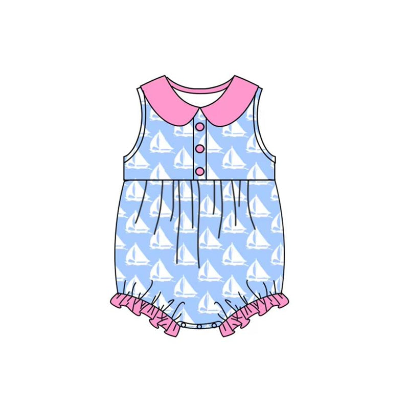 Infant girls sailboat romper preorder