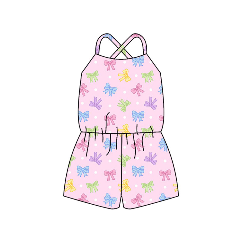 Toddle girls colorful bow floral jumpsuit preorder