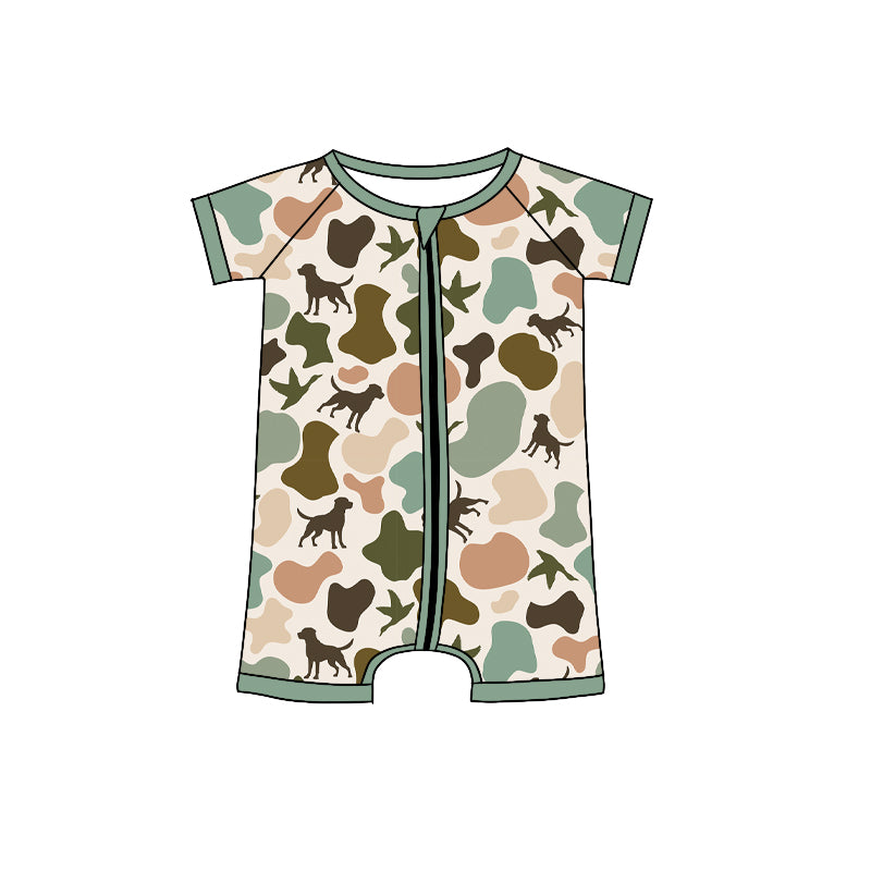 Mallard duck dog hunting season romper preorder