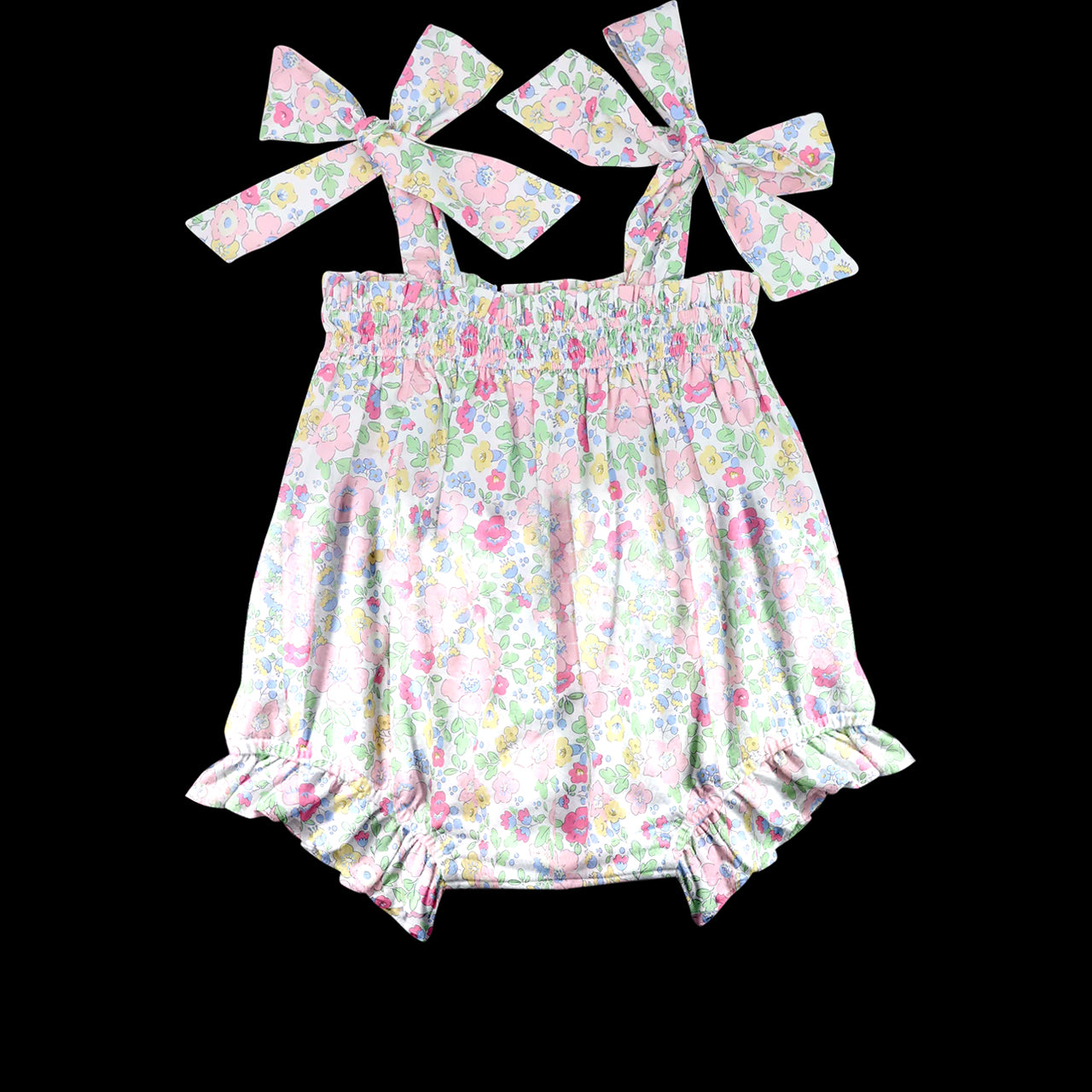 Toddle girl pink yellow floral summer romper preorder