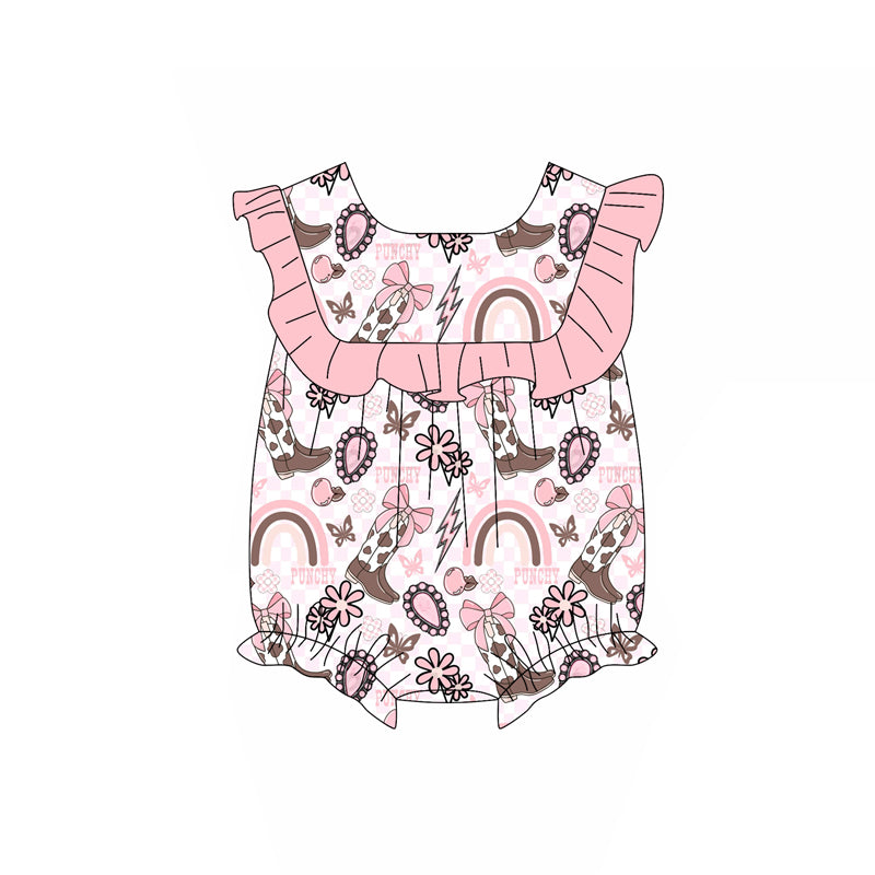 Western boots girls summer romper preorder