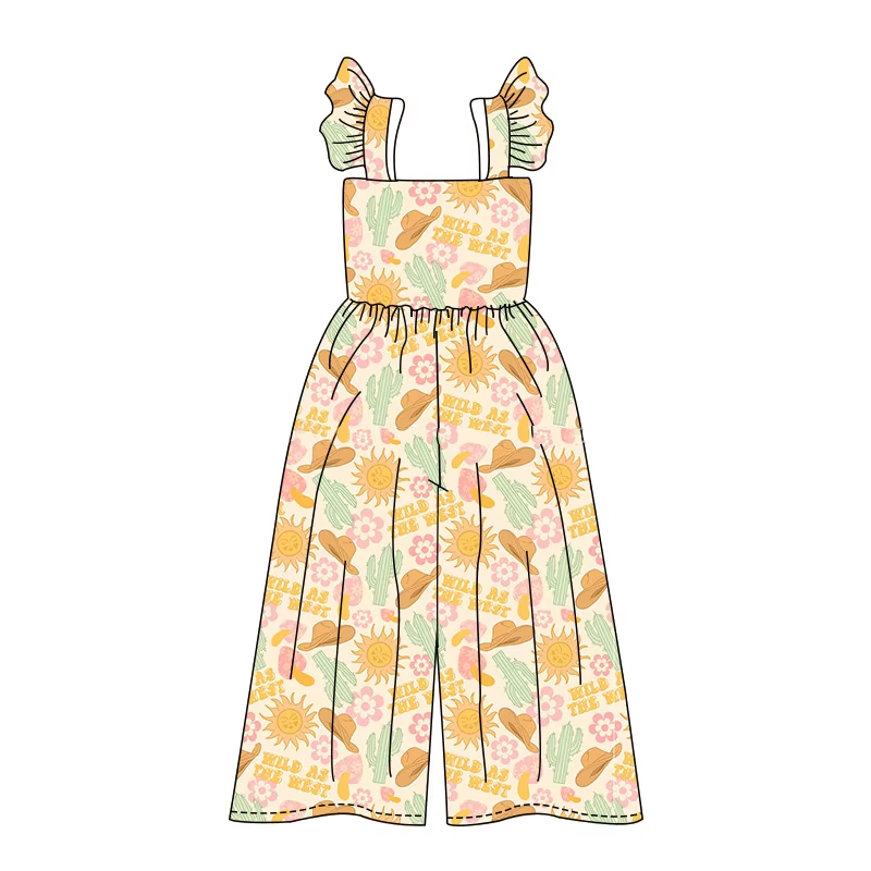 Toddle girls western cactus jumpsuit preorder