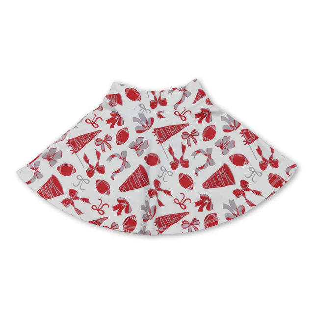 Blue football cheer design girls yoga skort