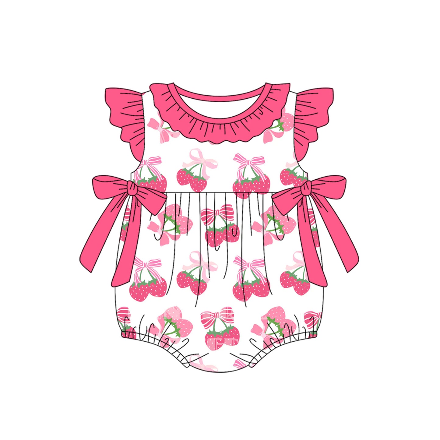 Toddle baby girl strawbeery summer romper preorder