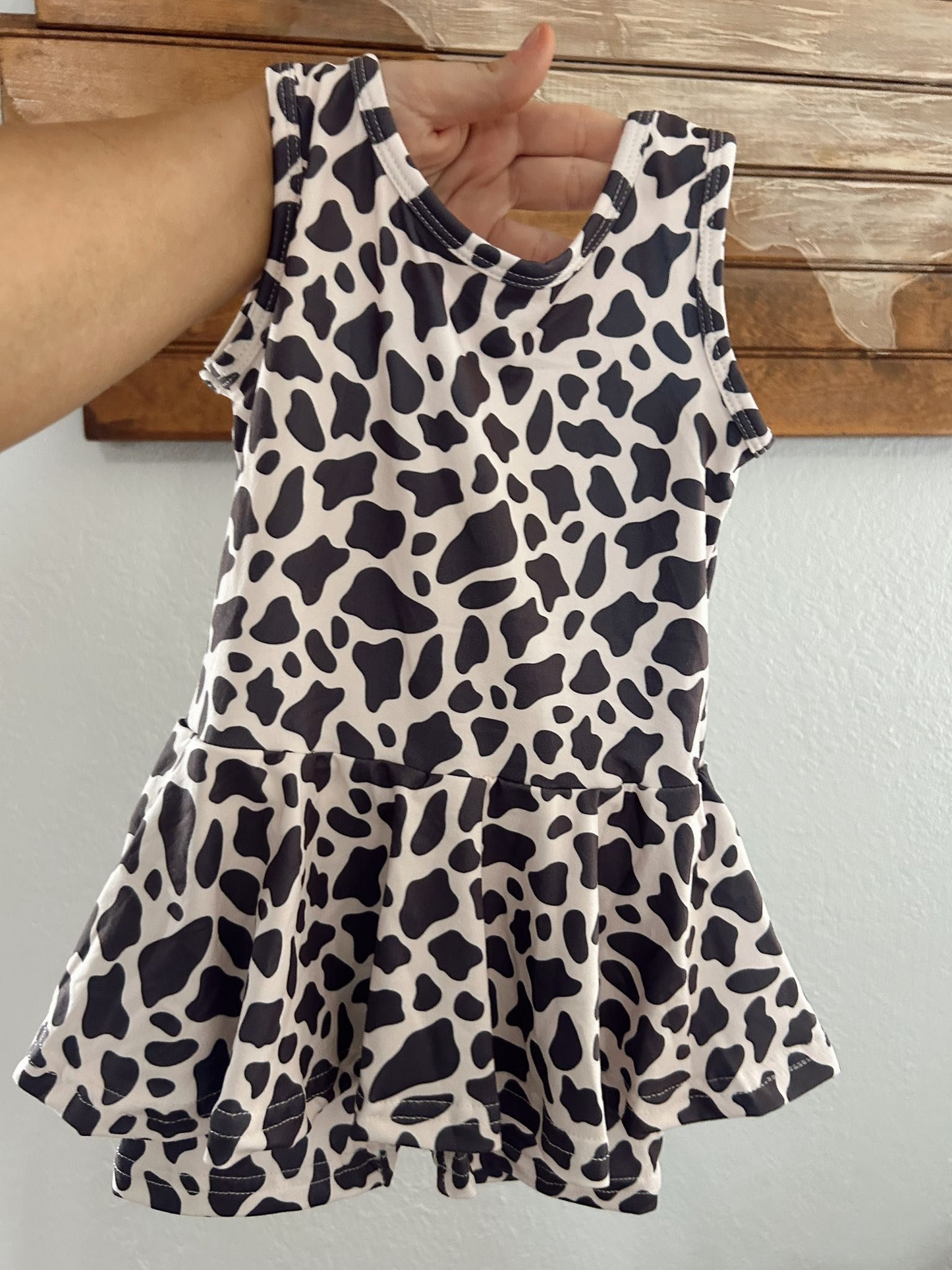 Black cowhide western romper preorder