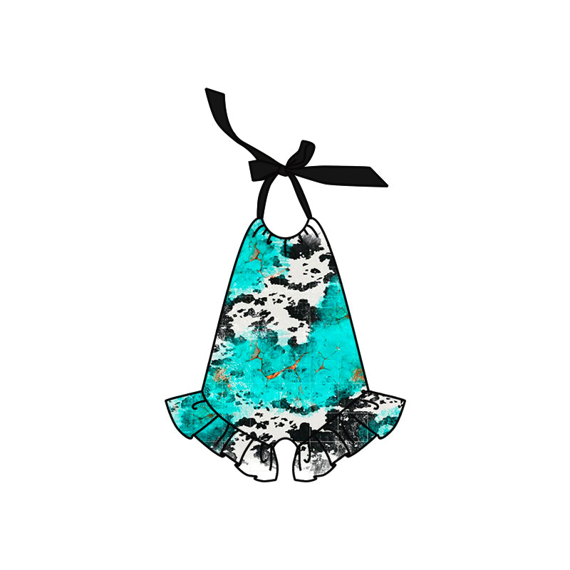 Toddle girl western print romper preorder