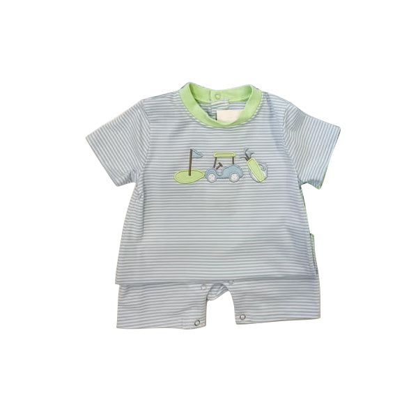 Blue stripes golf design romper preorder