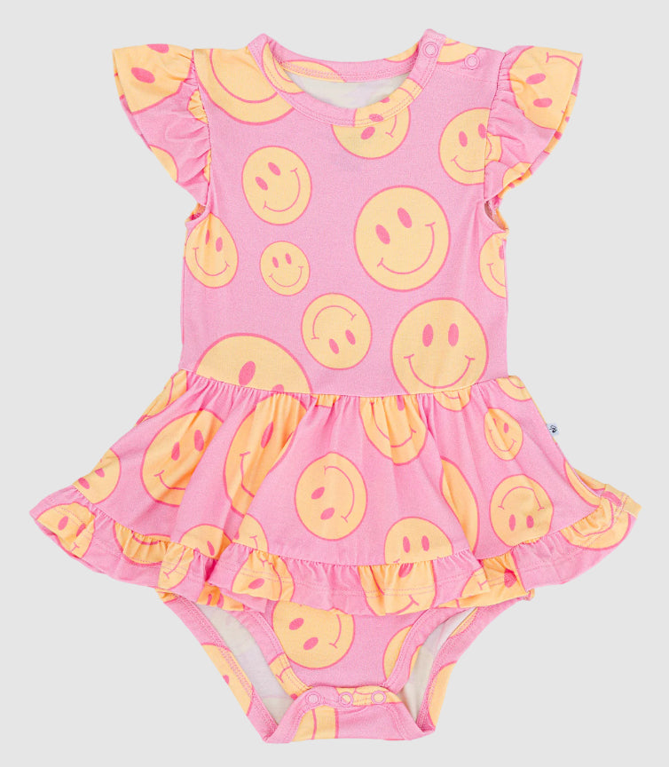 Toddle baby girl smile face romper preorder