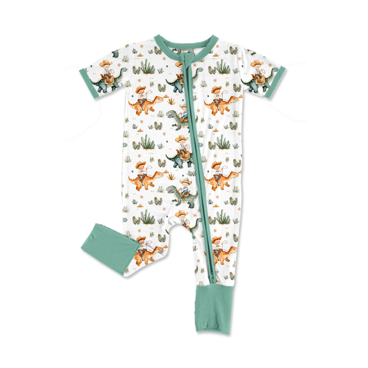 Toddle baby boy dinosaur zip romper preorder