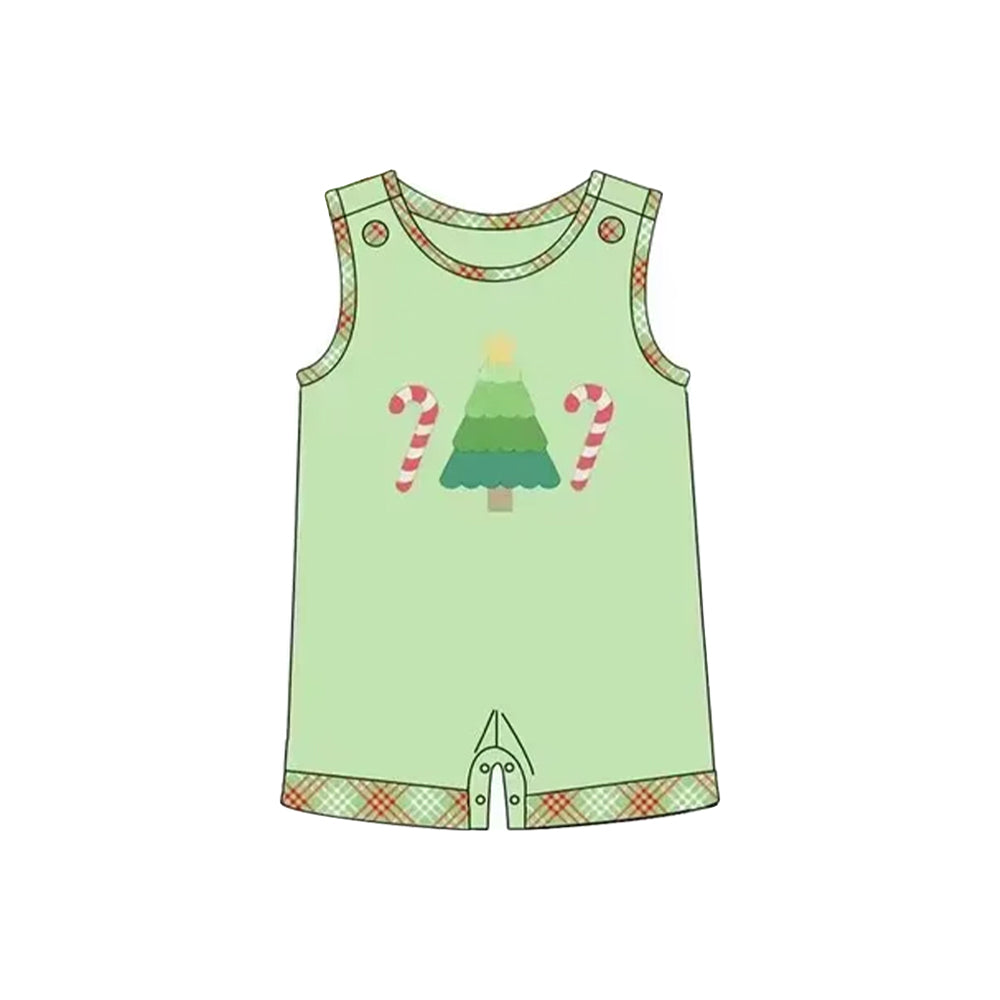 Toddle boy Christmas candy cane tree romper preorder