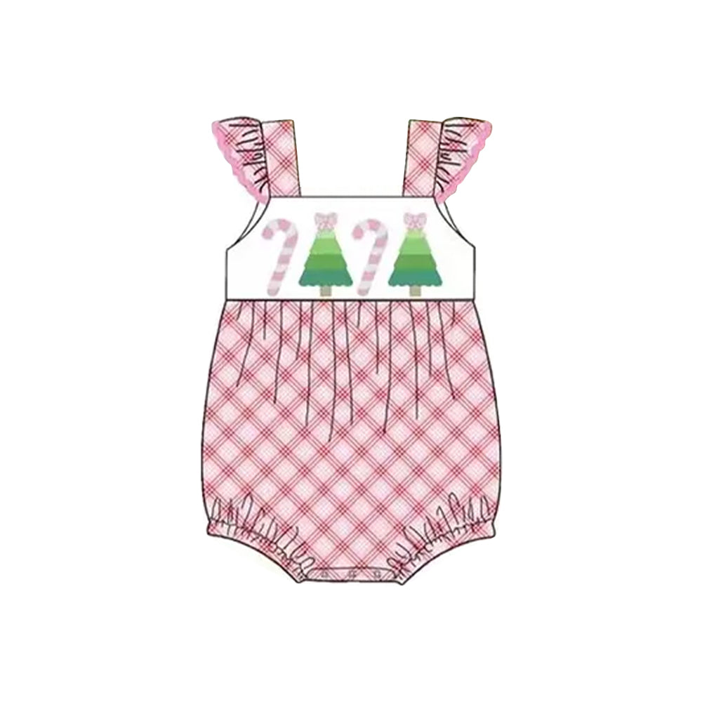 Christmas tree candy cane toddle girls romper preorder