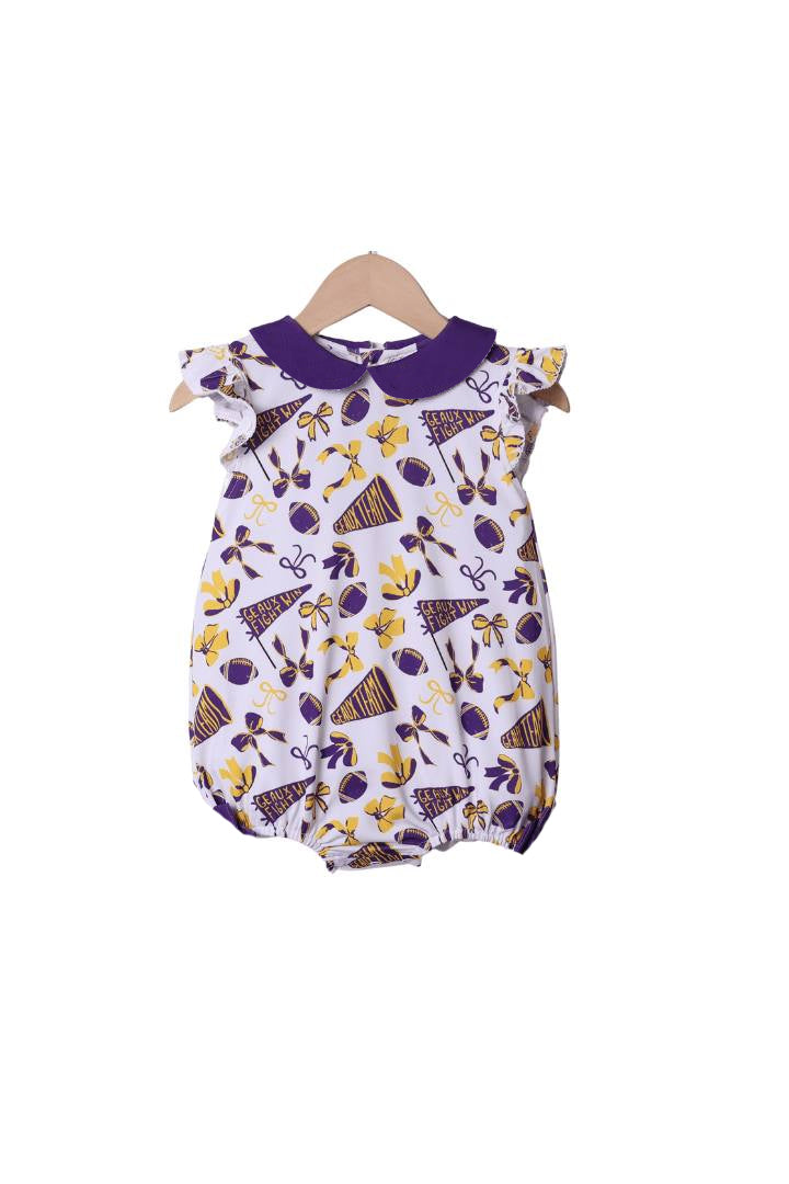 Toddle girls purple team design romper preorder
