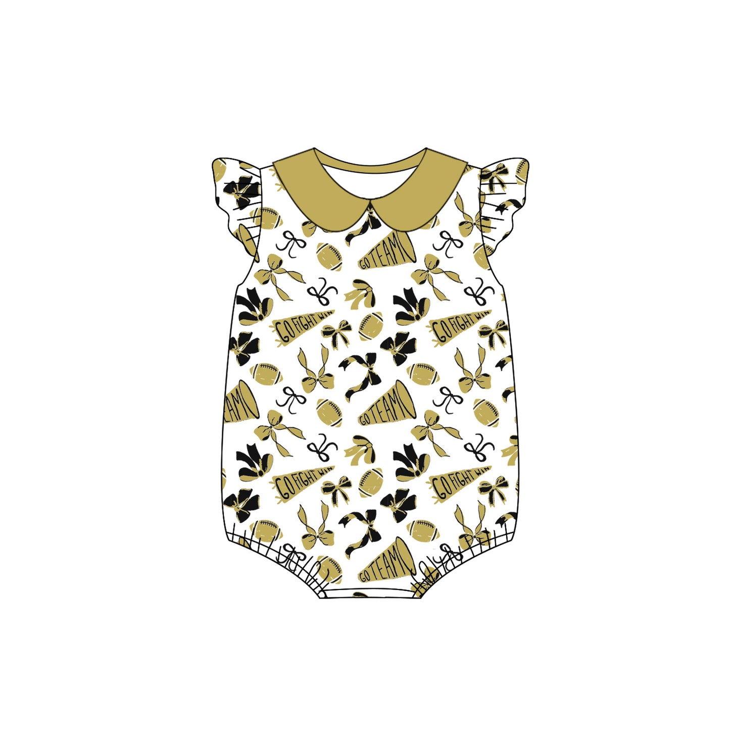 Toddle girls team cheer design romper preorder