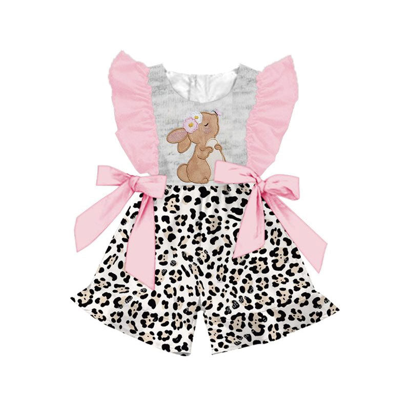 Toddle girls Easter bunny leopard design jumpsuit preorder