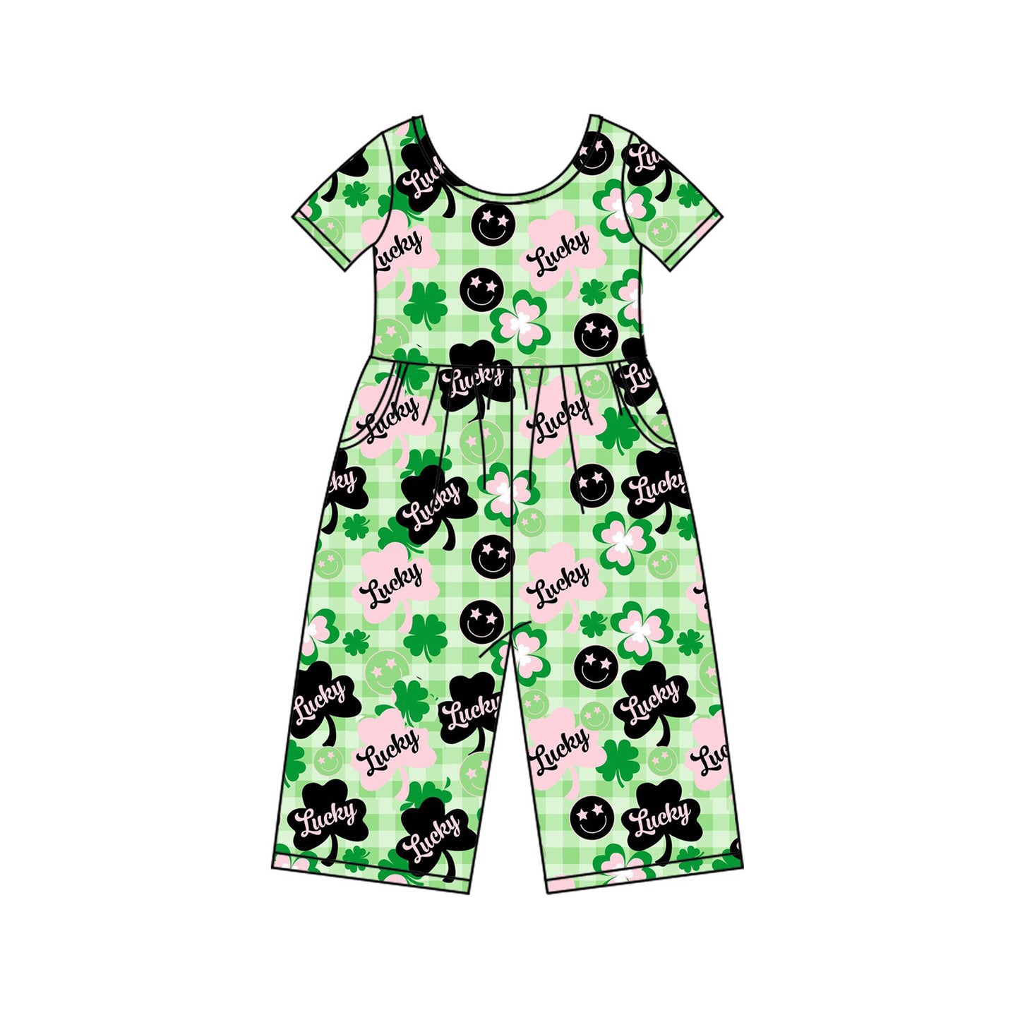 Toddle girls Saint Patrick's Day lucky print jumpsuit preorder