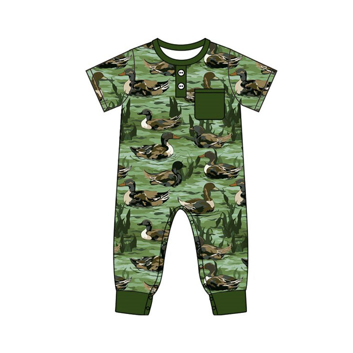 Mallard duck toddle baby boy short sleeve romper preorder