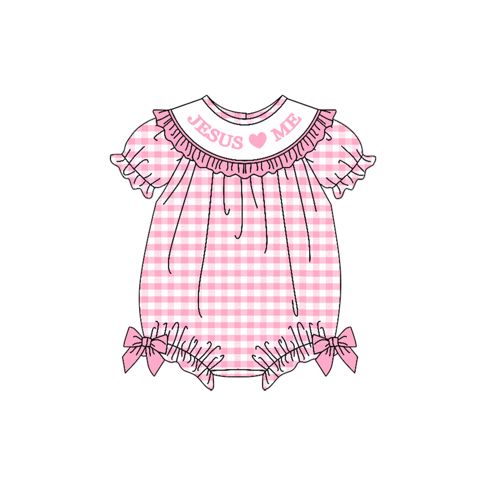 Jesus love me girls short sleeve romper preorder