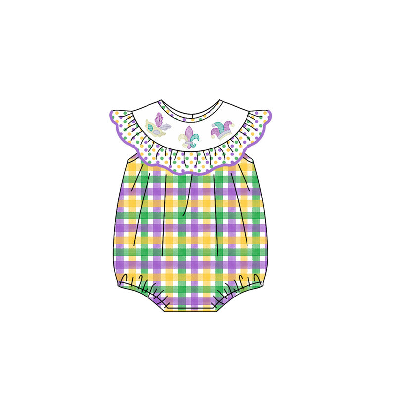 Mardi Gras toddle baby girls romper preorder