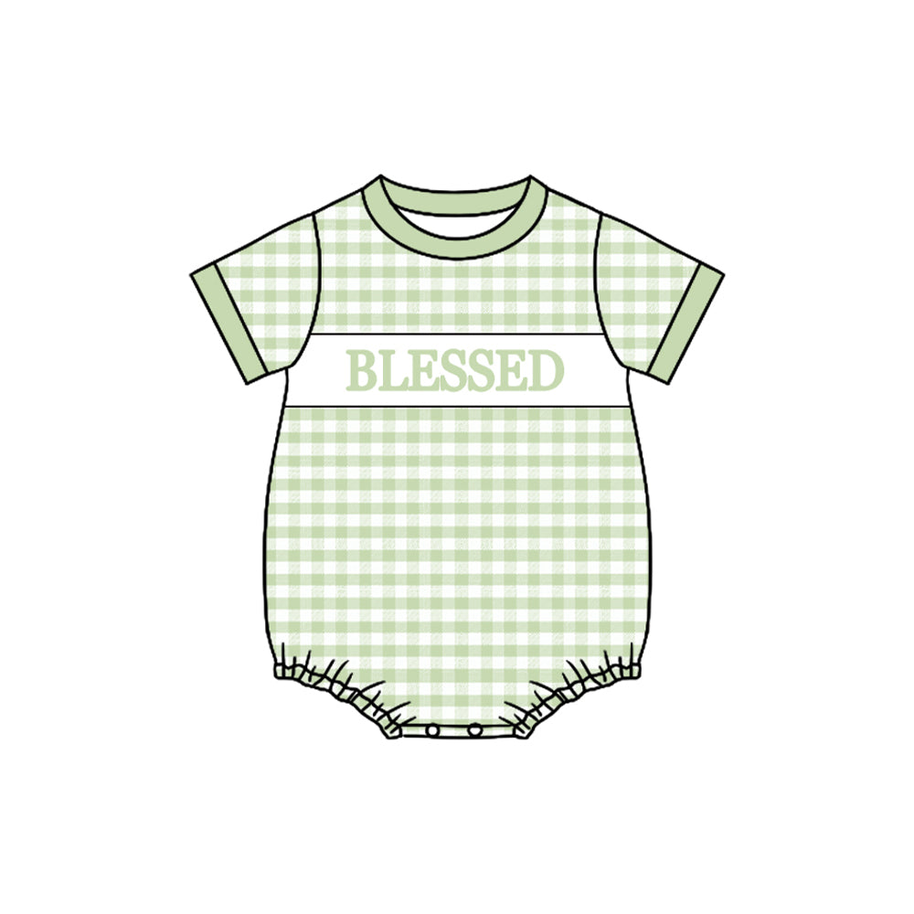 Toddle baby boy blessed short sleeve romper preorder