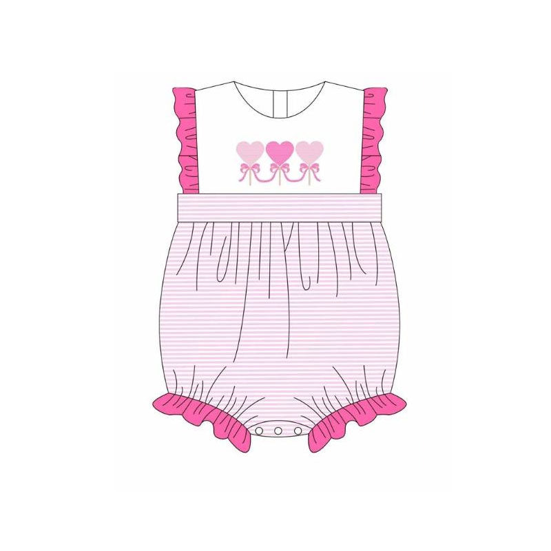 Valentines heart design girls romper preorder