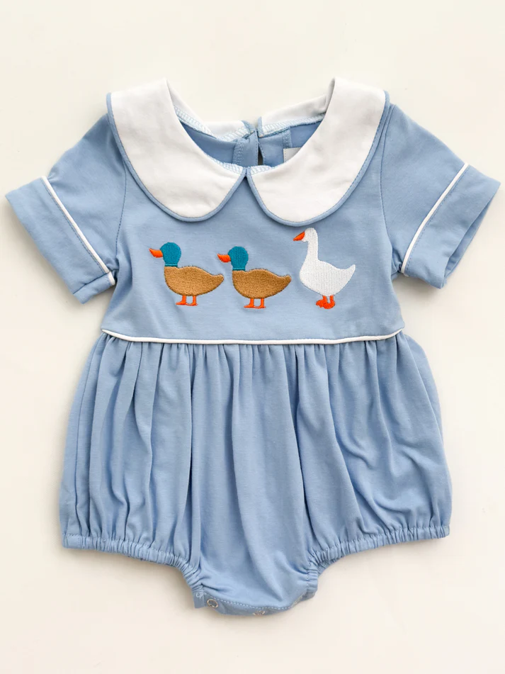 Toddle baby boy duck goose summer romper preorder
