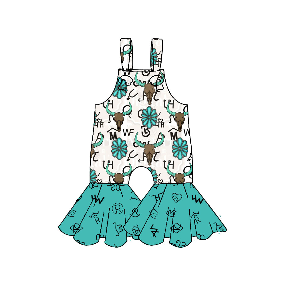Toddle girls western cow romper preorder